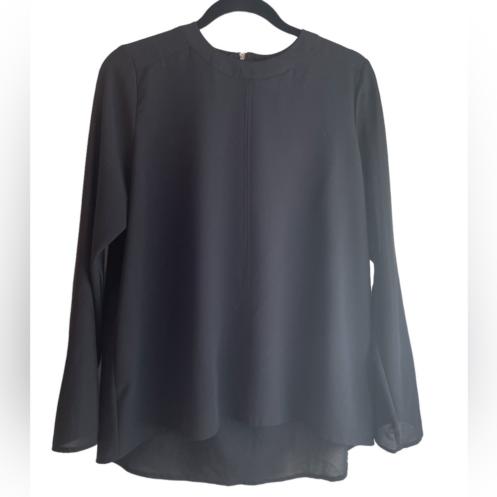 Paper Crane woman’s long sleeve black top, 100% polyester,‎ size large